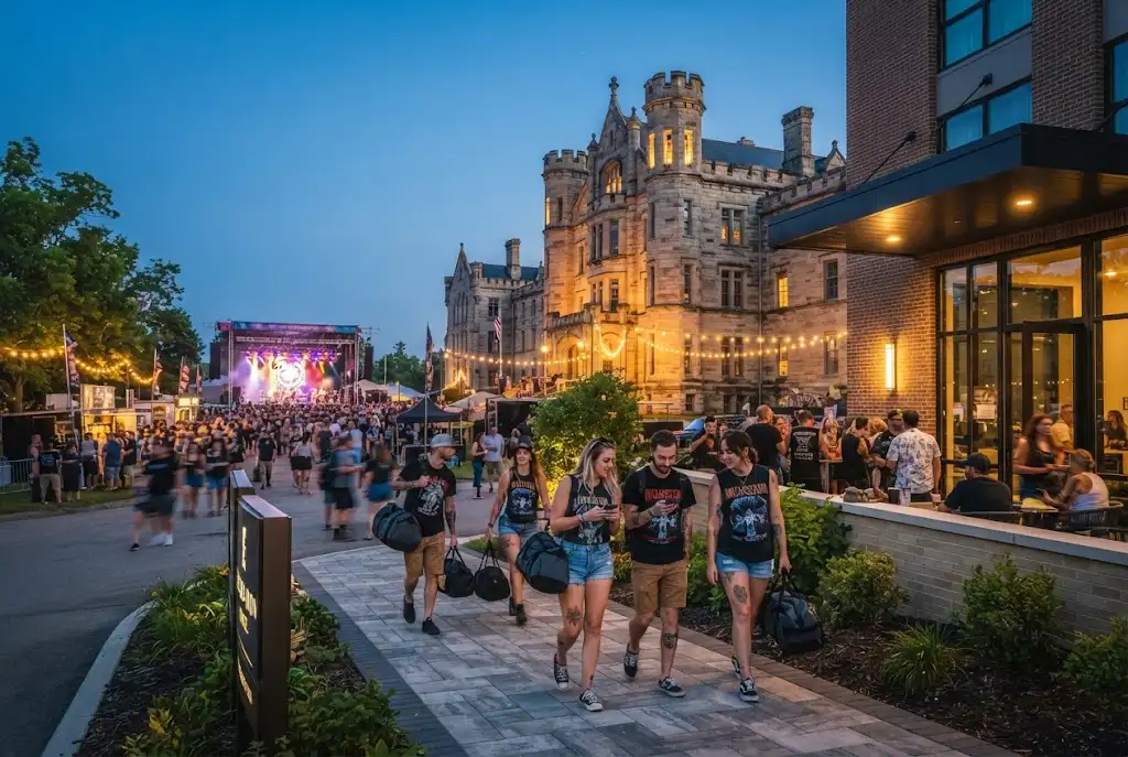 Inkcarceration hotels and festival stays near the Ohio State Reformatory in Mansfield Ohio
