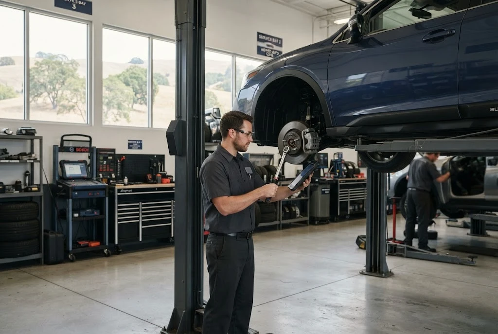 Novato Auto Service technician performing professional vehicle maintenance